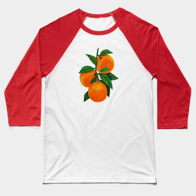 Orange Baseball T-Shirt by Ocennyy